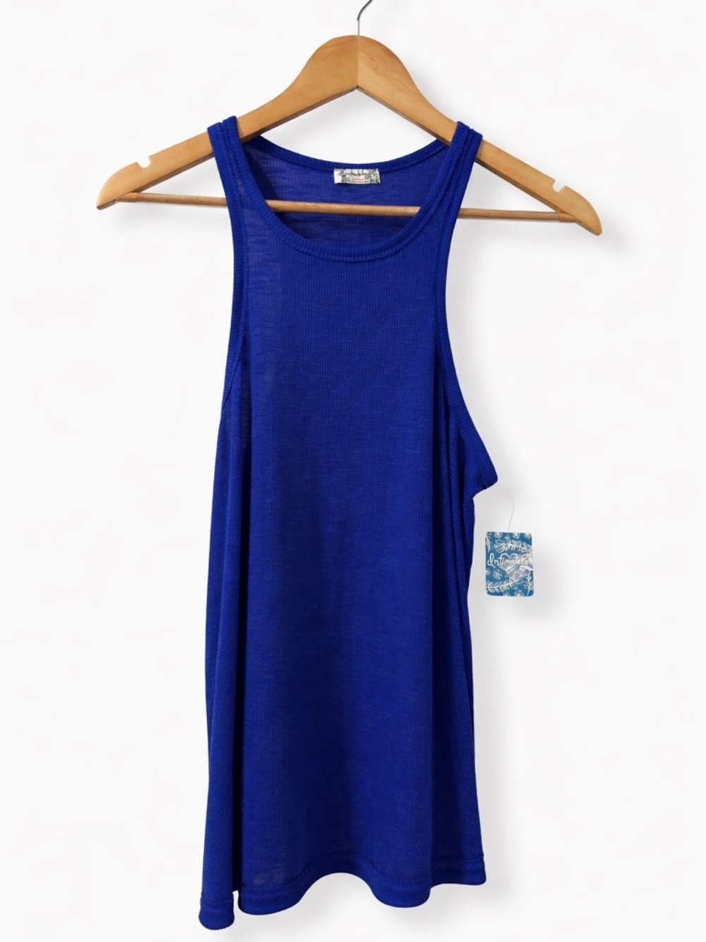 Free People Vibrant Blue Ribbed Tank Flowy Women’s XS